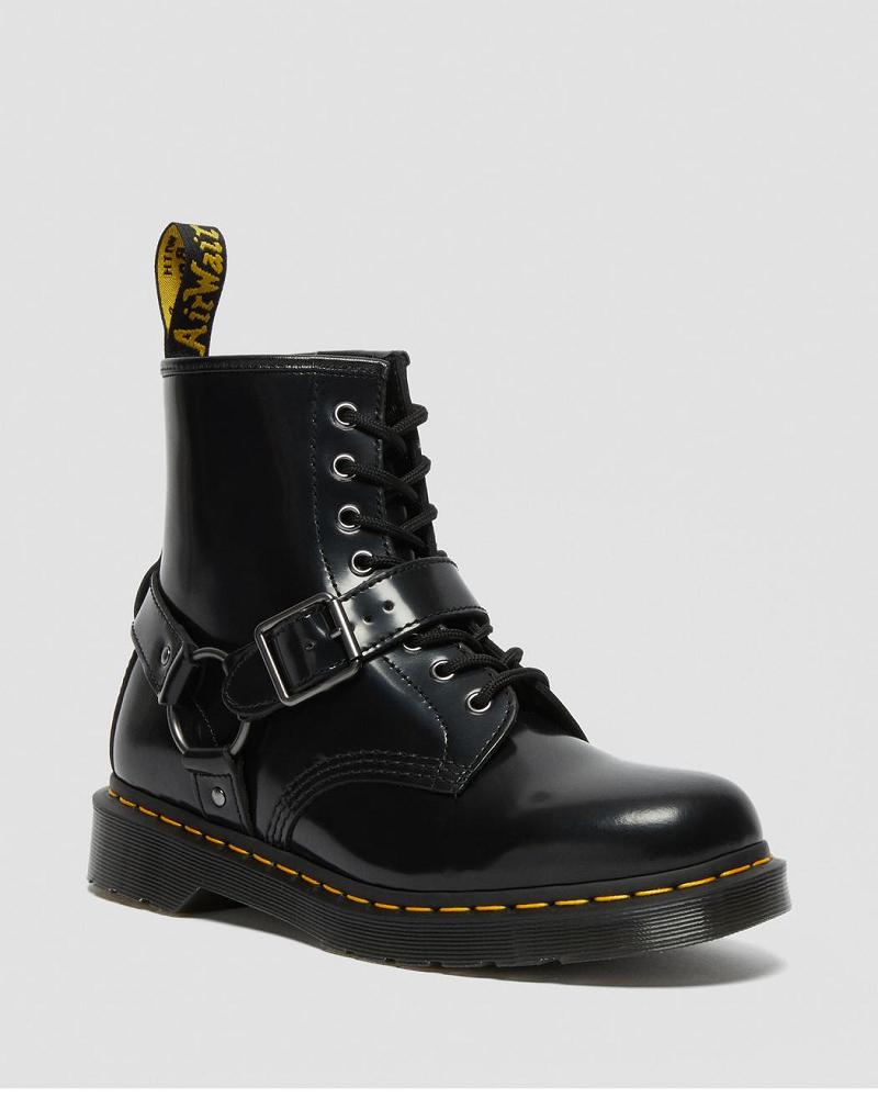 Dr Martens 1460 Harness Leren Veterlaarzen Heren Zwart | NL 294TCE